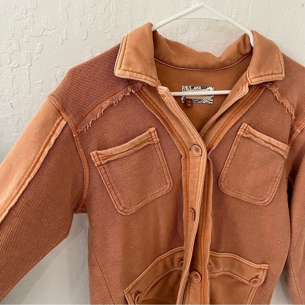 Anthropologie Pilcro Shirt Shacket Utility Jacket  Coral XS - Picture 15 of 16